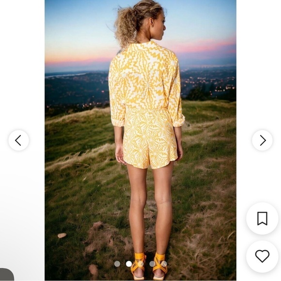 LE SUPERBE Sunstruck BF Shirt in Orange-White size 6 NEW $275 - Picture 2 of 10